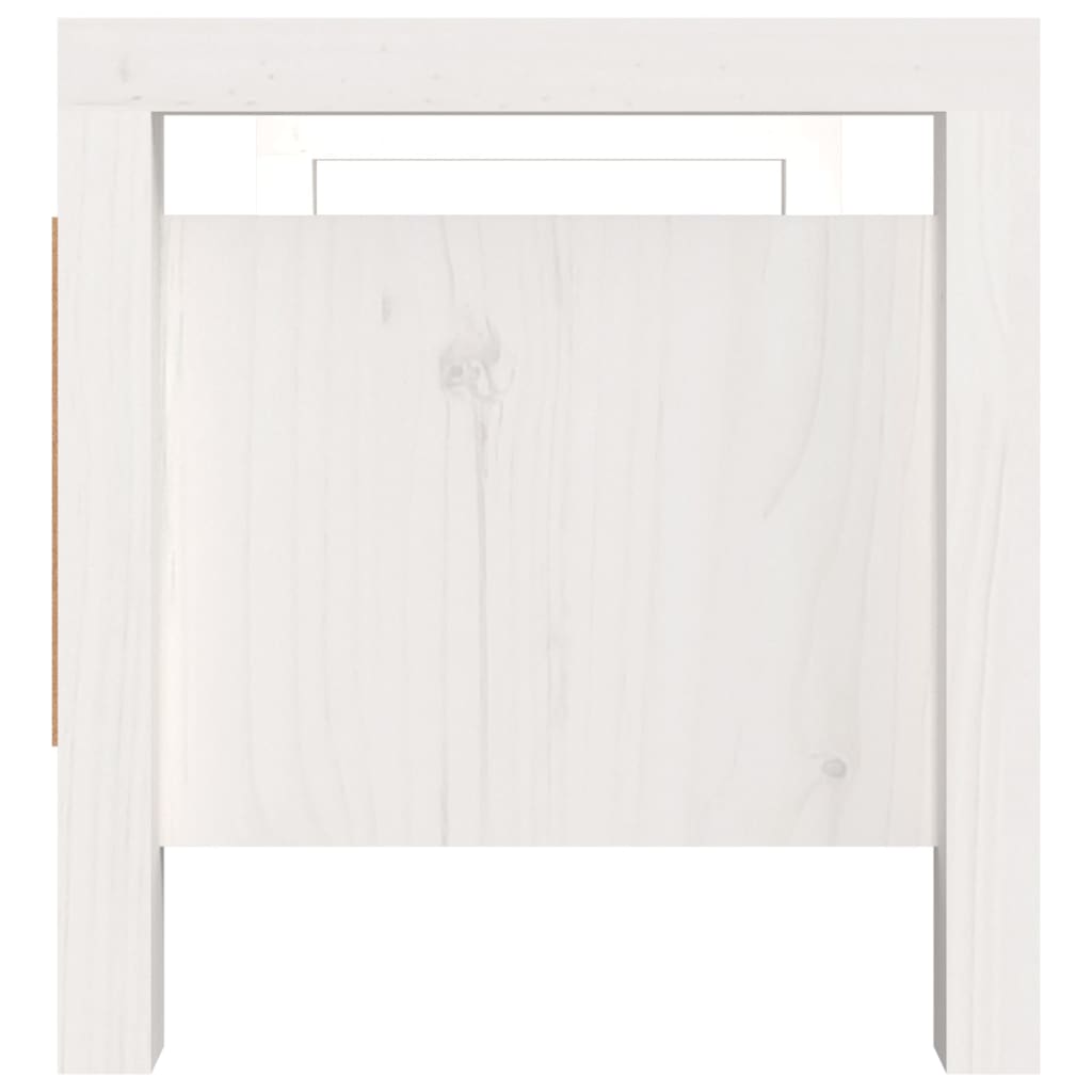 Bancă de hol, alb, 80x40x43 cm, lemn masiv de pin - Lando