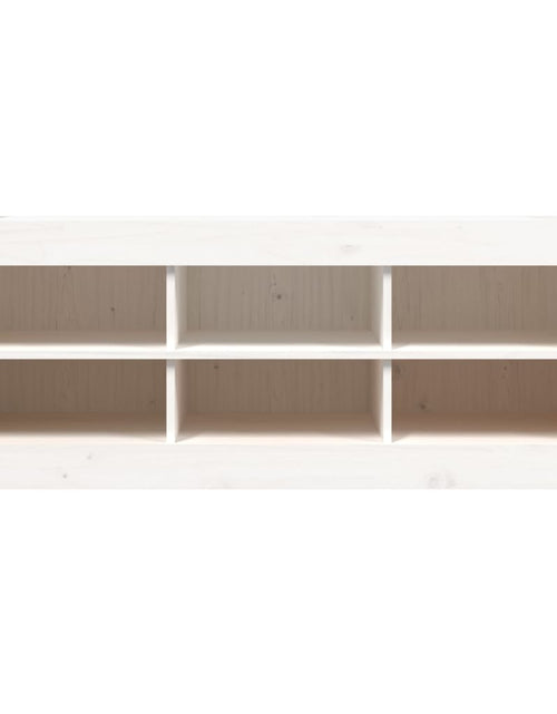 Încărcați imaginea în vizualizatorul Galerie, Bancă de hol, alb, 110x40x60 cm, lemn masiv de pin - Lando
