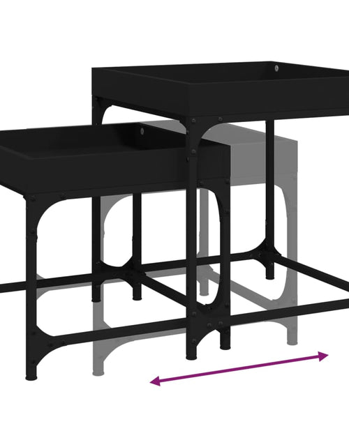 Загрузите изображение в средство просмотра галереи, Măsuțe laterale, 2 buc., negru, lemn compozit Lando - Lando
