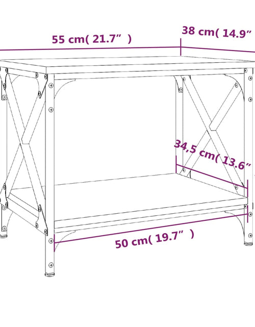 Încărcați imaginea în vizualizatorul Galerie, Masă laterală, stejar fumuriu, 55x38x45 cm, lemn prelucrat Lando - Lando

