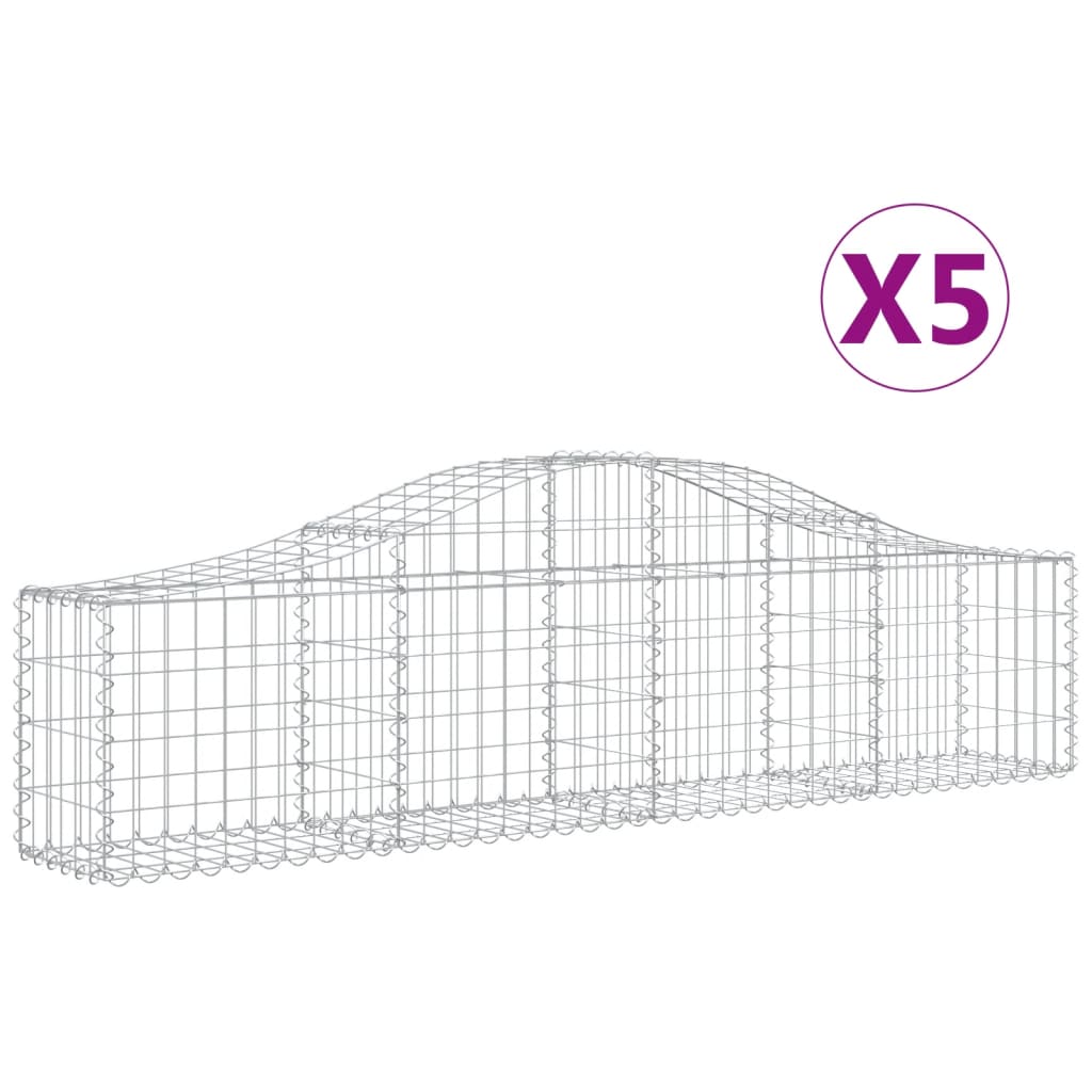 Coșuri gabion arcuite 5 buc, 200x30x40/60 cm, fier galvanizat - Lando