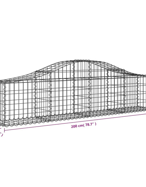 Încărcați imaginea în vizualizatorul Galerie, Coșuri gabion arcuite 5 buc, 200x30x40/60 cm, fier galvanizat - Lando
