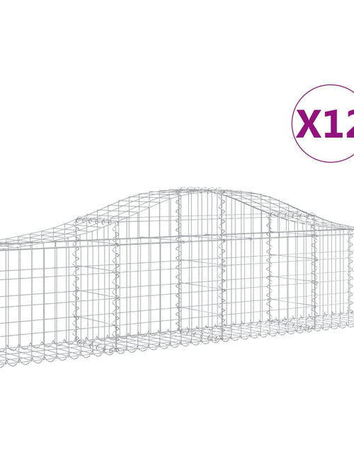 Загрузите изображение в средство просмотра галереи, Coșuri gabion arcuite 12 buc, 200x30x40/60 cm, fier galvanizat - Lando
