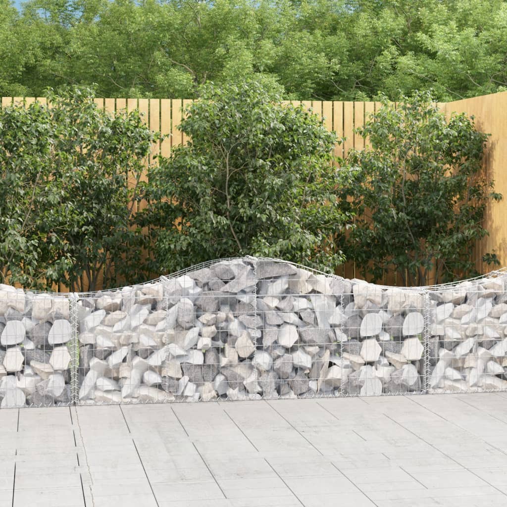 Coșuri gabion arcuite 2 buc, 200x30x60/80 cm, fier galvanizat - Lando