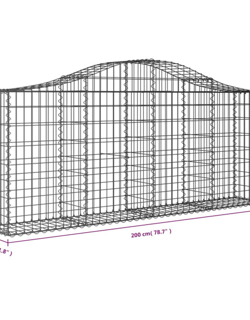 Загрузите изображение в средство просмотра галереи, Coșuri gabion arcuite 8 buc, 200x30x80/100cm, fier galvanizat - Lando
