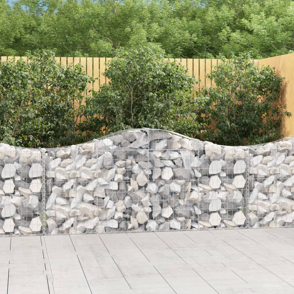 Coșuri gabion arcuite 12 buc, 200x30x80/100cm, fier galvanizat - Lando