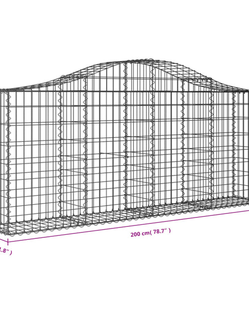 Încărcați imaginea în vizualizatorul Galerie, Coșuri gabion arcuite 50 buc, 200x30x80/100 cm, fier galvanizat - Lando
