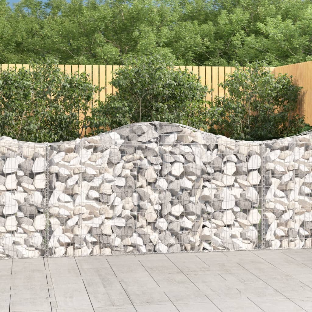 Coșuri gabion arcuite 5 buc, 200x30x100/120 cm fier galvanizat - Lando