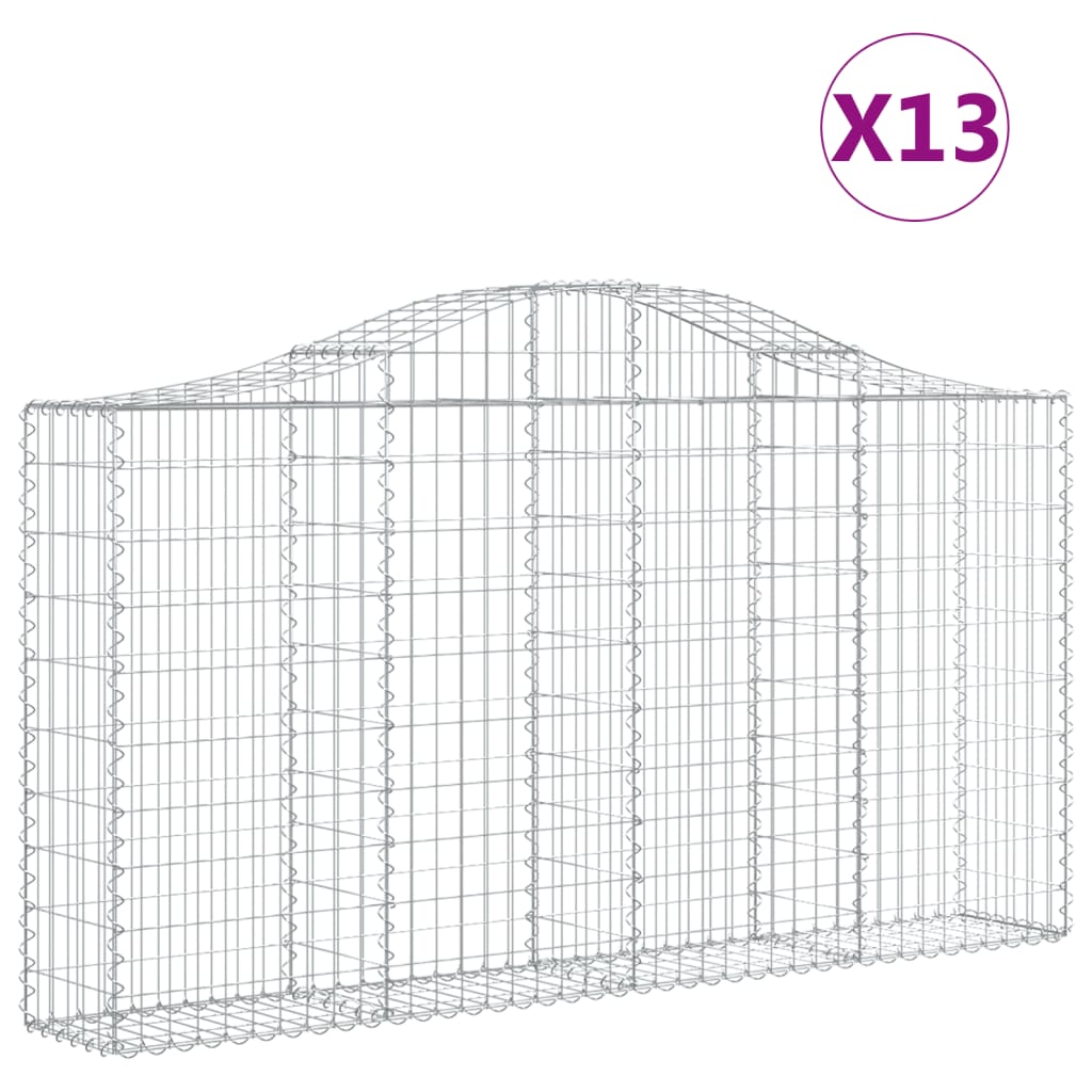 Coșuri gabion arcuite 13 buc, 200x30x100/120 cm fier galvanizat - Lando