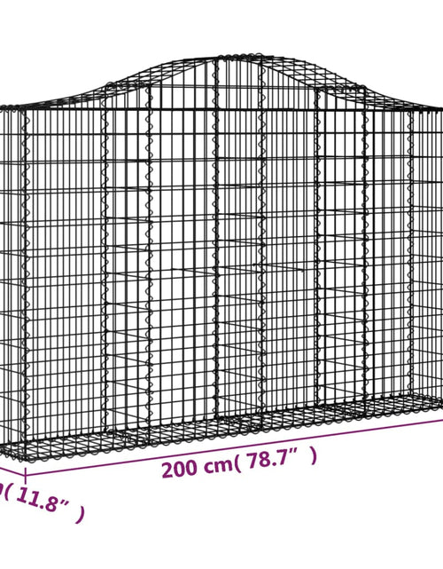 Încărcați imaginea în vizualizatorul Galerie, Coșuri gabion arcuite 4 buc, 200x30x120/140 cm, fier galvanizat - Lando
