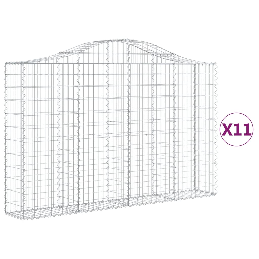 Coșuri gabion arcuite 11 buc, 200x30x120/140cm, fier galvanizat - Lando