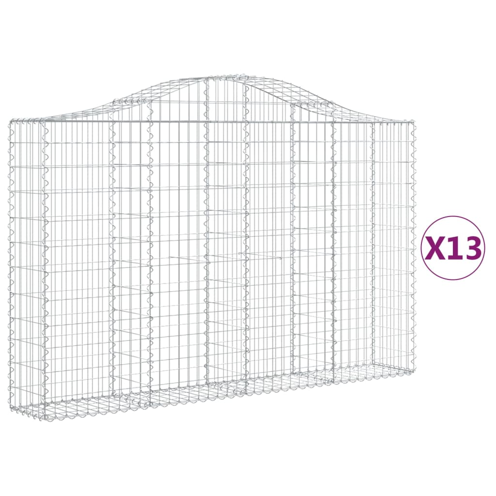 Coșuri gabion arcuite 13 buc, 200x30x120/140cm, fier galvanizat - Lando