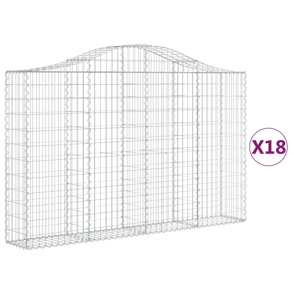 Coșuri gabion arcuite 18 buc, 200x30x120/140cm, fier galvanizat - Lando