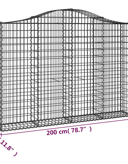 Загрузите изображение в средство просмотра галереи, Coșuri gabion arcuite 5 buc, 200x30x140/160cm, fier galvanizat - Lando
