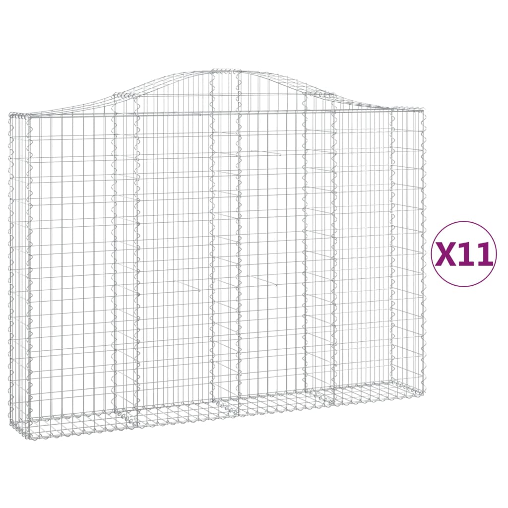 Coșuri gabion arcuite 11 buc, 200x30x140/160cm, fier galvanizat - Lando