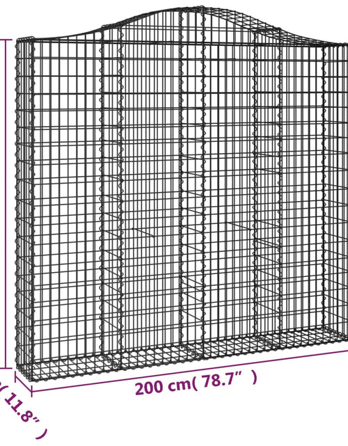 Загрузите изображение в средство просмотра галереи, Coșuri gabion arcuite 3 buc, 200x30x180/200cm, fier galvanizat - Lando
