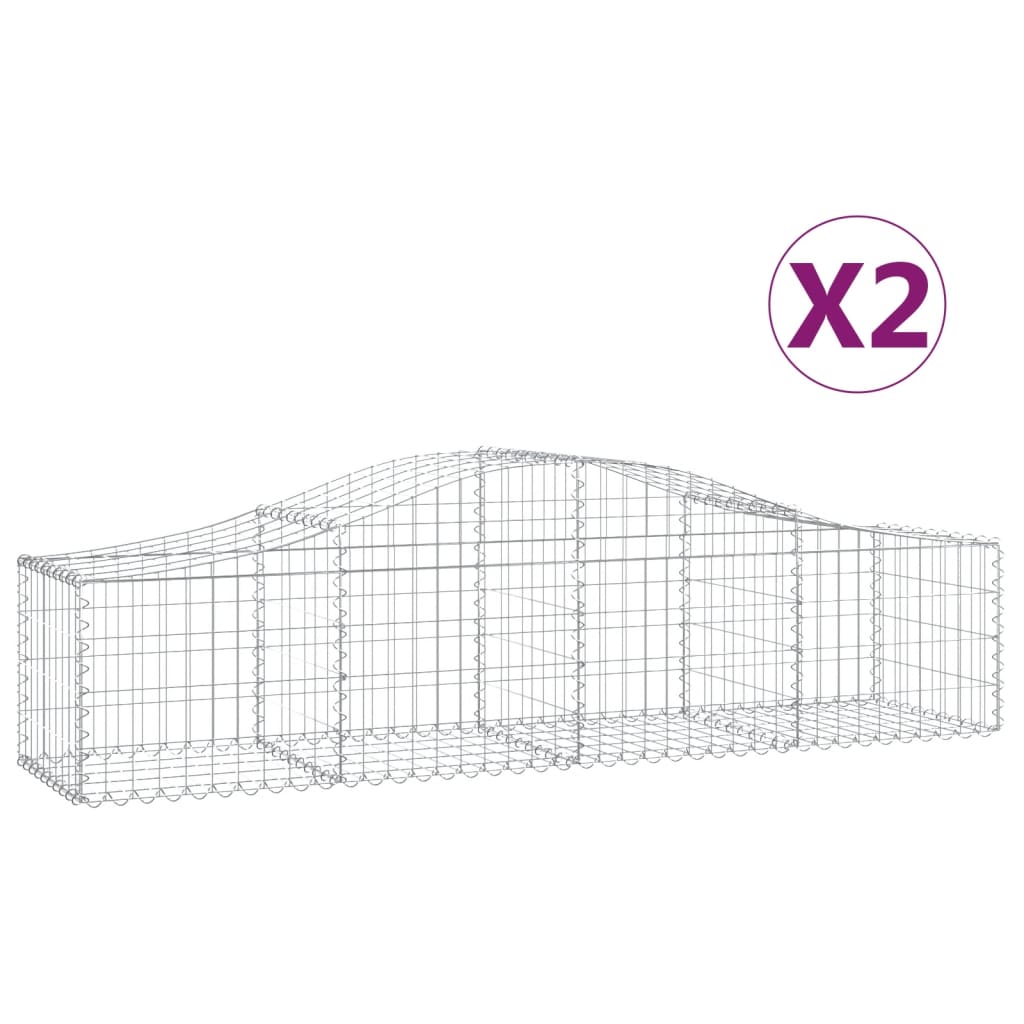 Coșuri gabion arcuite 2 buc, 200x50x40/60 cm, fier galvanizat - Lando