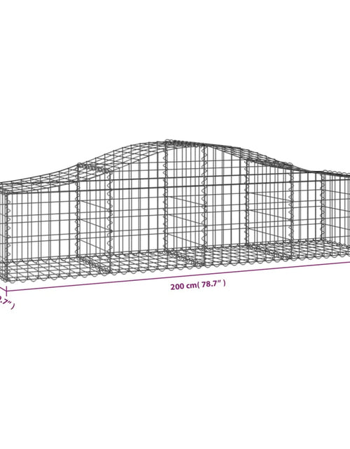 Загрузите изображение в средство просмотра галереи, Coșuri gabion arcuite 2 buc, 200x50x40/60 cm, fier galvanizat - Lando
