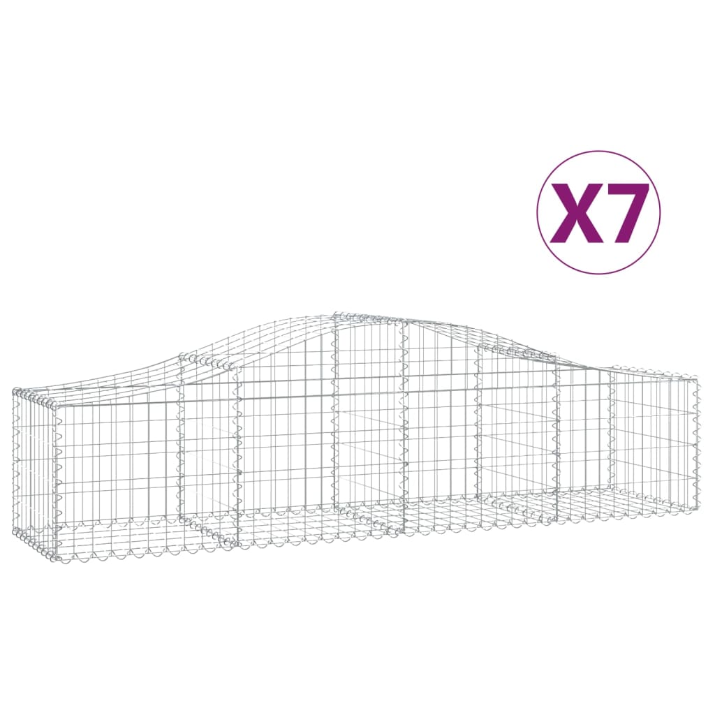 Coșuri gabion arcuite 7 buc, 200x50x40/60 cm, fier galvanizat - Lando