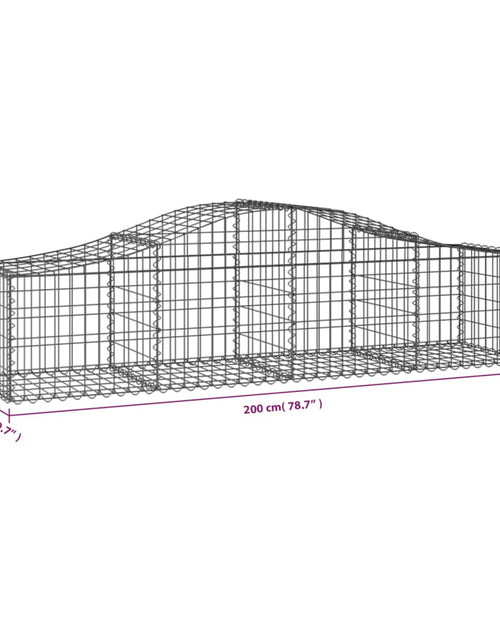 Încărcați imaginea în vizualizatorul Galerie, Coșuri gabion arcuite 9 buc, 200x50x40/60 cm, fier galvanizat - Lando
