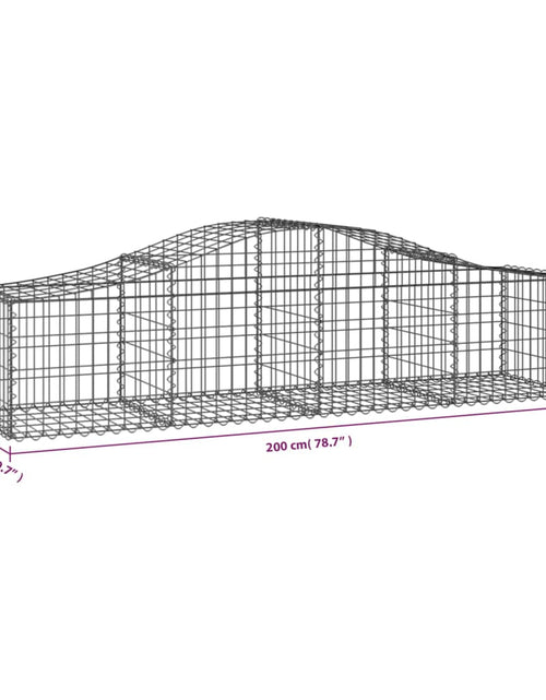 Încărcați imaginea în vizualizatorul Galerie, Coșuri gabion arcuite 11 buc, 200x50x40/60 cm, fier galvanizat - Lando
