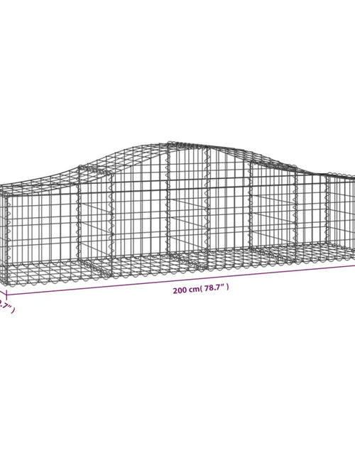 Загрузите изображение в средство просмотра галереи, Coșuri gabion arcuite 12 buc, 200x50x40/60 cm, fier galvanizat - Lando
