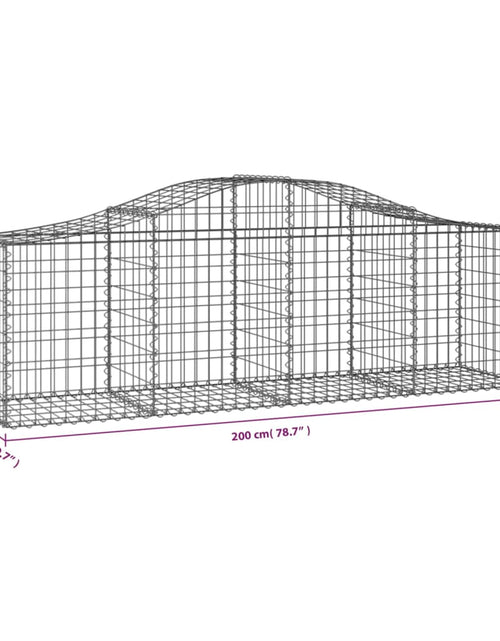 Încărcați imaginea în vizualizatorul Galerie, Coșuri gabion arcuite 2 buc, 200x50x60/80 cm, fier galvanizat - Lando
