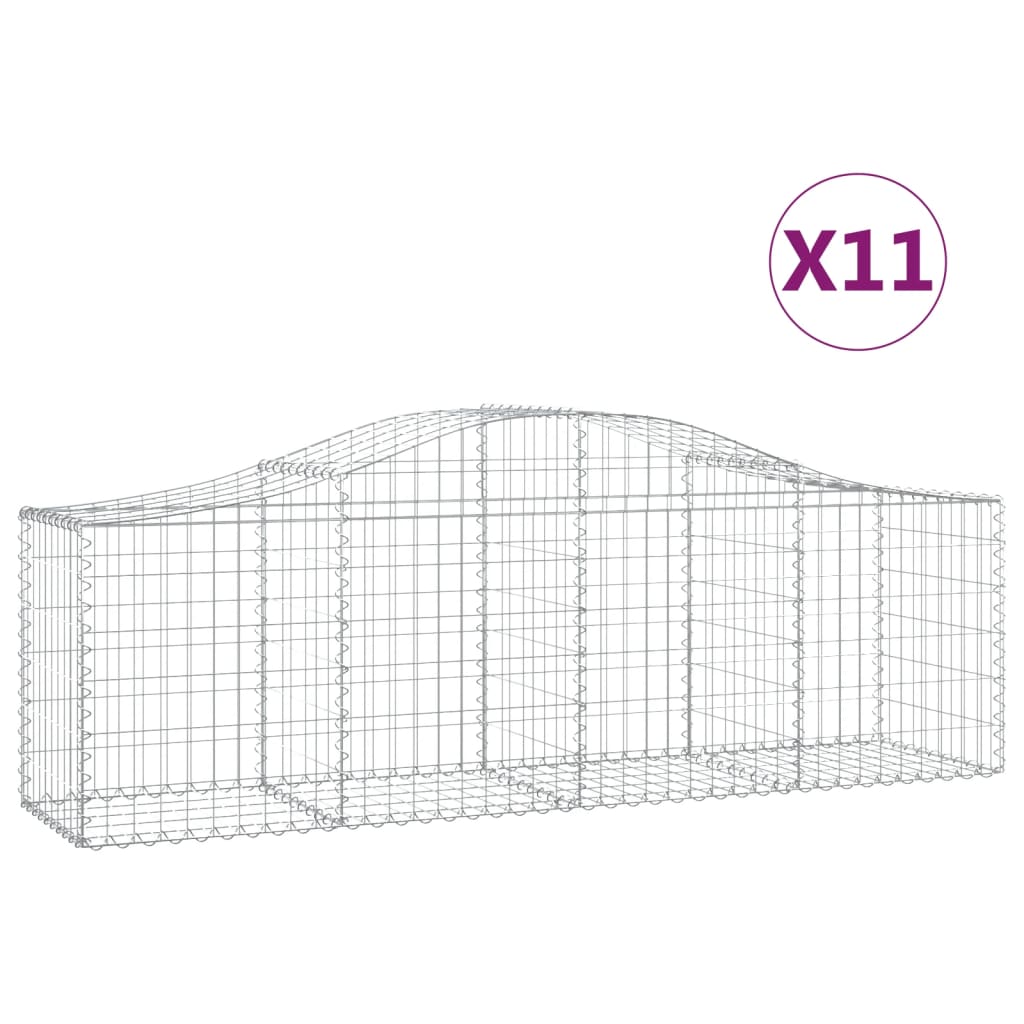 Coșuri gabion arcuite 11 buc, 200x50x60/80 cm, fier galvanizat - Lando