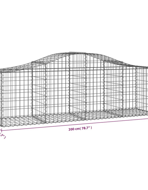 Загрузите изображение в средство просмотра галереи, Coșuri gabion arcuite 40 buc, 200x50x60/80 cm, fier galvanizat - Lando
