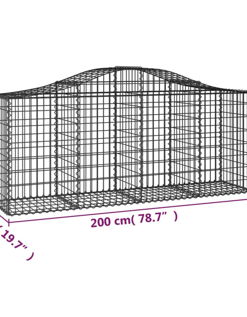 Încărcați imaginea în vizualizatorul Galerie, Coșuri gabion arcuite 2 buc, 200x50x80/100 cm, fier galvanizat - Lando
