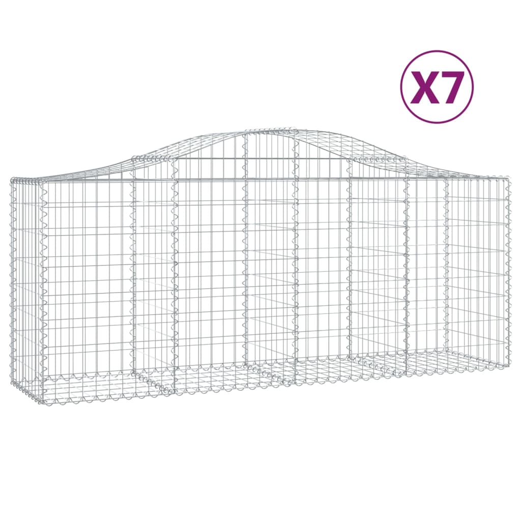 Coșuri gabion arcuite 7 buc, 200x50x80/100 cm, fier galvanizat - Lando