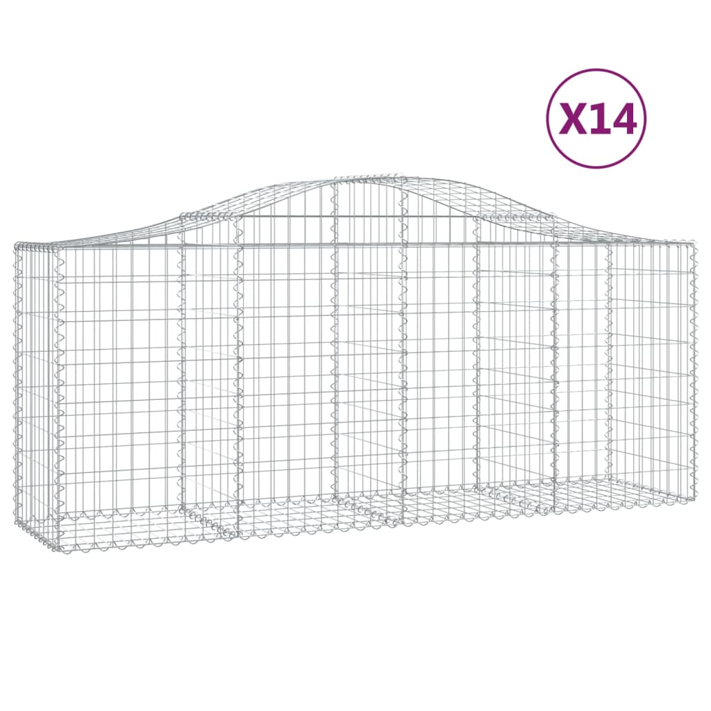 Coșuri gabion arcuite 14 buc, 200x50x80/100 cm, fier galvanizat - Lando