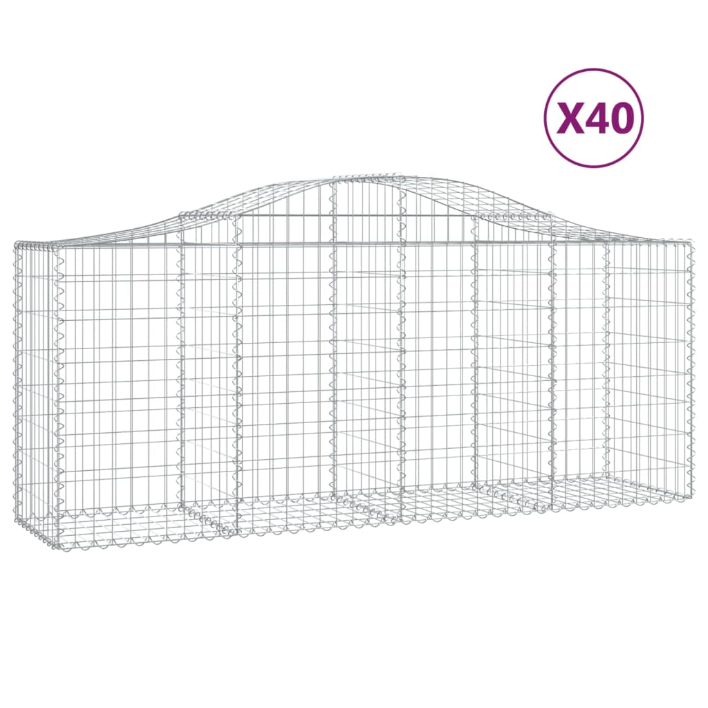 Coșuri gabion arcuite 40 buc, 200x50x80/100 cm, fier galvanizat - Lando