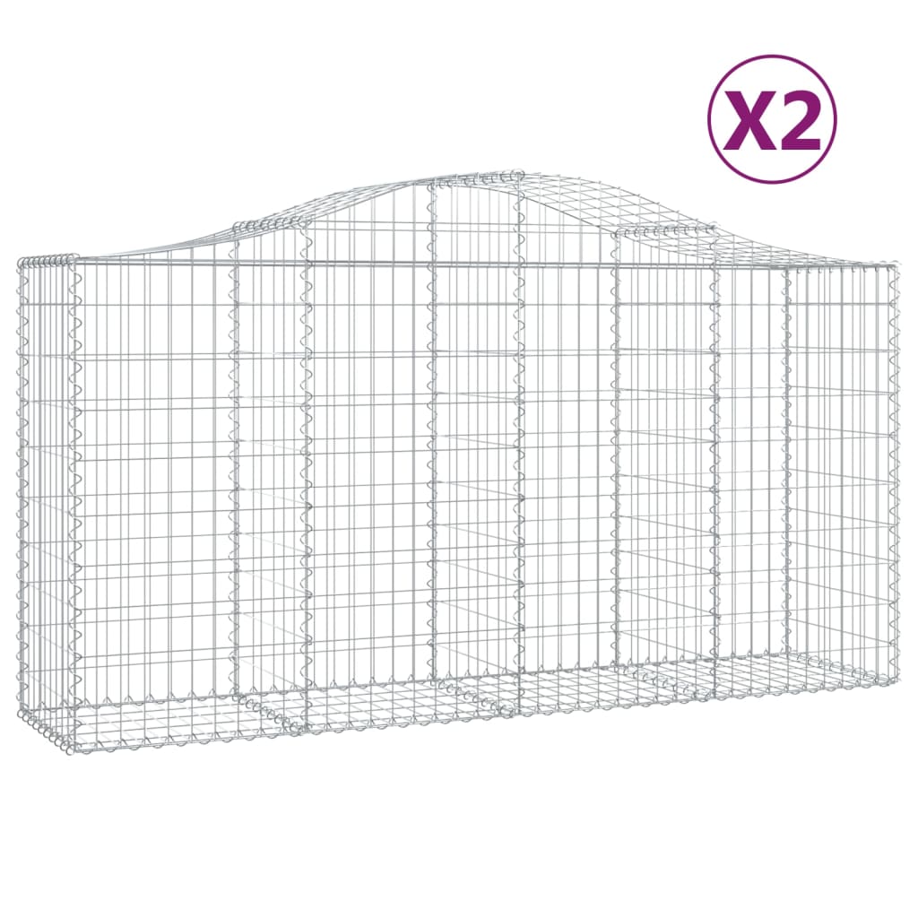 Coșuri gabion arcuite 2 buc, 200x50x100/120 cm fier galvanizat Lando - Lando