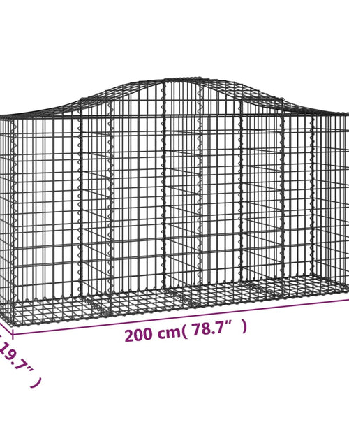 Загрузите изображение в средство просмотра галереи, Coșuri gabion arcuite 5 buc, 200x50x100/120 cm fier galvanizat - Lando
