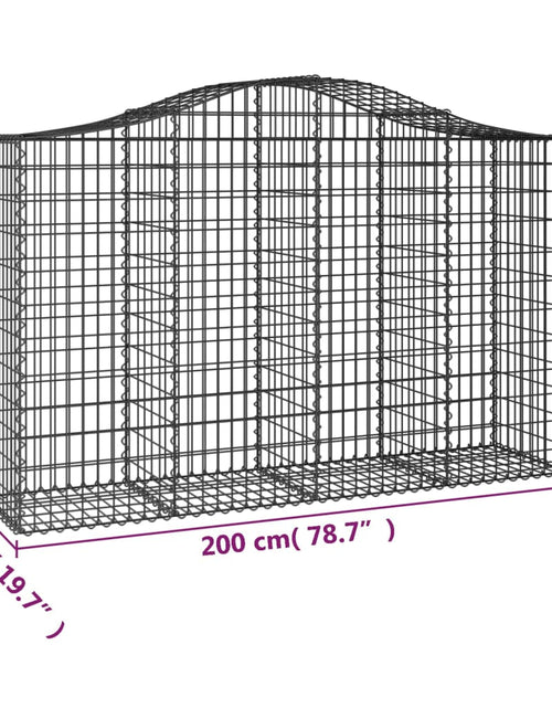 Загрузите изображение в средство просмотра галереи, Coșuri gabion arcuite 4 buc, 200x50x120/140 cm, fier galvanizat - Lando
