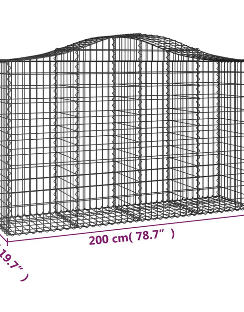 Загрузите изображение в средство просмотра галереи, Coșuri gabion arcuite 7 buc, 200x50x120/140 cm, fier galvanizat - Lando
