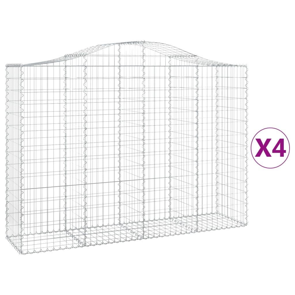 Coșuri gabion arcuite 4 buc, 200x50x140/160 cm, fier galvanizat - Lando