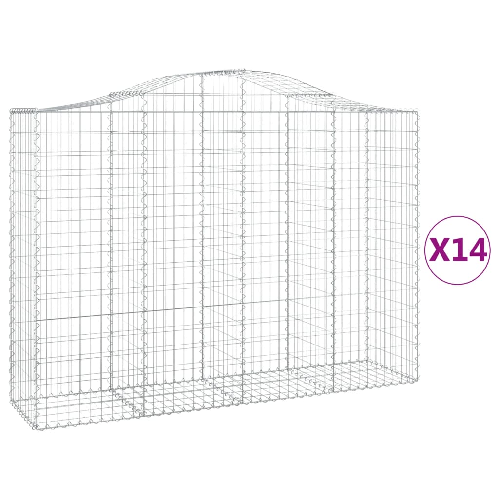 Coșuri gabion arcuite 14 buc, 200x50x140/160cm, fier galvanizat - Lando