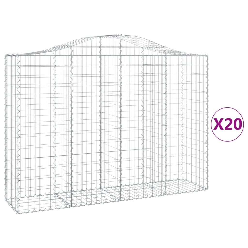 Coșuri gabion arcuite 20 buc, 200x50x140/160cm, fier galvanizat - Lando