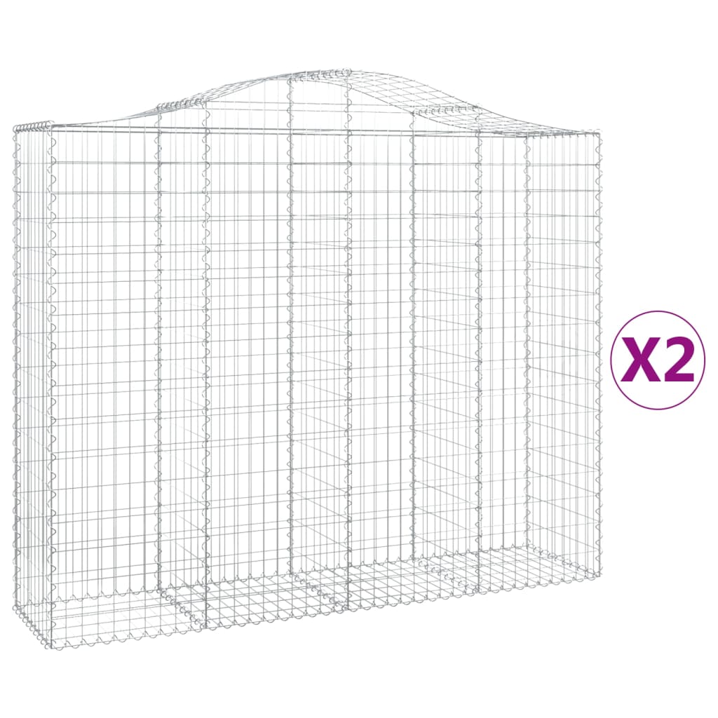 Coșuri gabion arcuite 2 buc, 200x50x160/180 cm, fier galvanizat - Lando