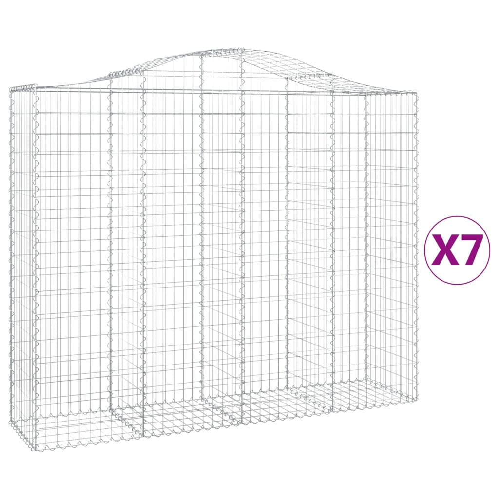 Coșuri gabion arcuite 7 buc, 200x50x160/180 cm, fier galvanizat - Lando