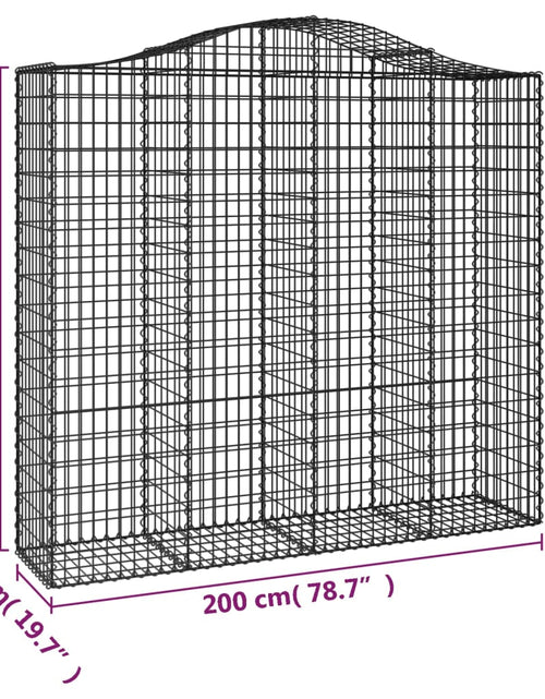 Загрузите изображение в средство просмотра галереи, Coșuri gabion arcuite 3 buc, 200x50x180/200 cm, fier galvanizat - Lando
