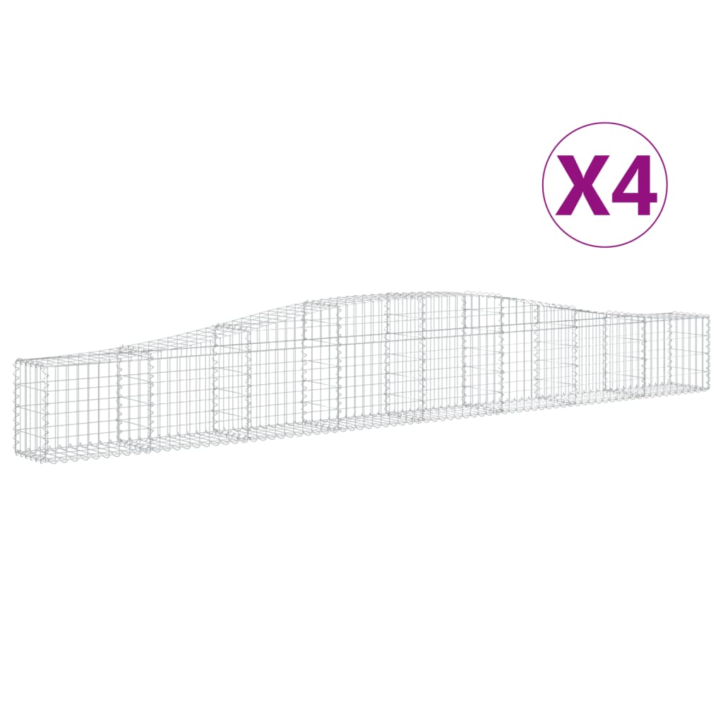 Coșuri gabion arcuite 4 buc, 400x30x40/60 cm, fier galvanizat - Lando