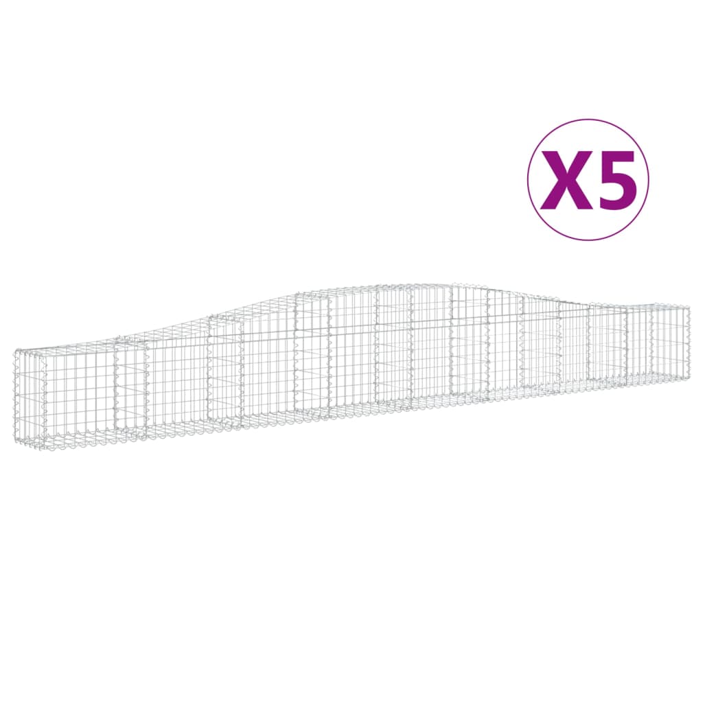 Coșuri gabion arcuite 5 buc, 400x30x40/60 cm, fier galvanizat - Lando