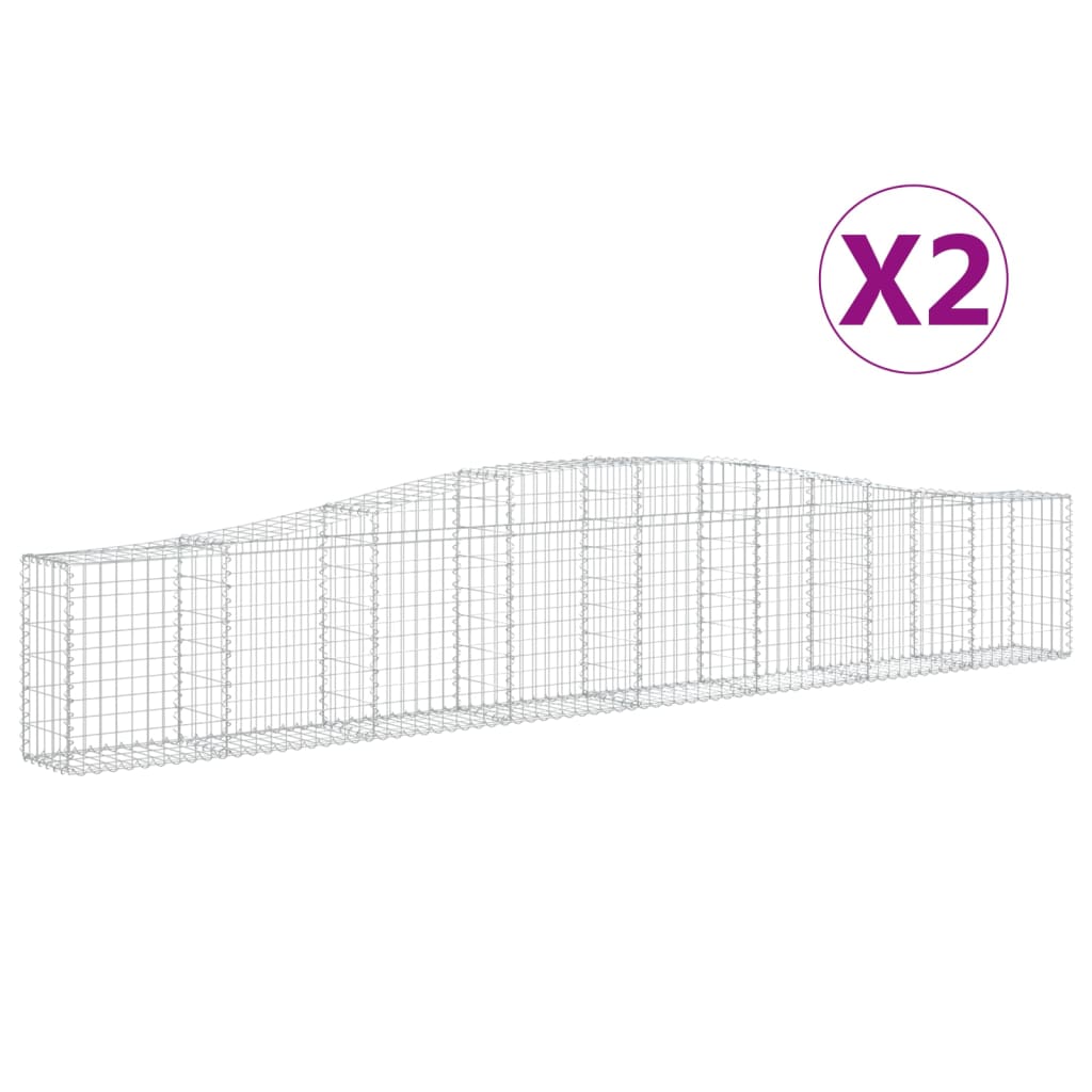 Coșuri gabion arcuite 2 buc, 400x30x60/80 cm, fier galvanizat - Lando