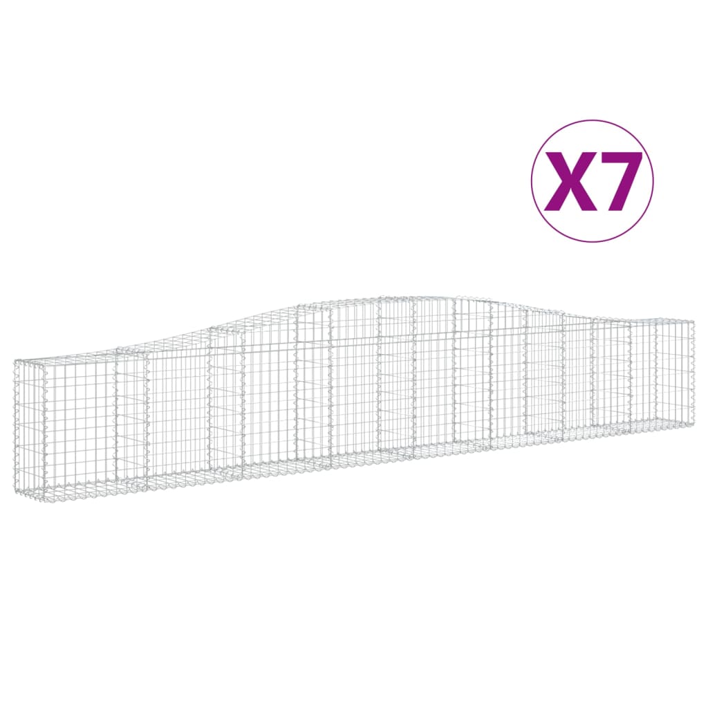 Coșuri gabion arcuite 7 buc, 400x30x60/80 cm, fier galvanizat - Lando