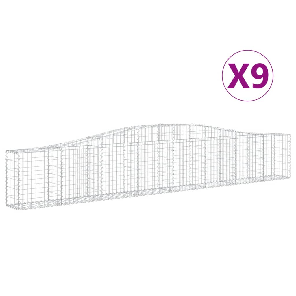 Coșuri gabion arcuite 9 buc, 400x30x60/80 cm, fier galvanizat - Lando