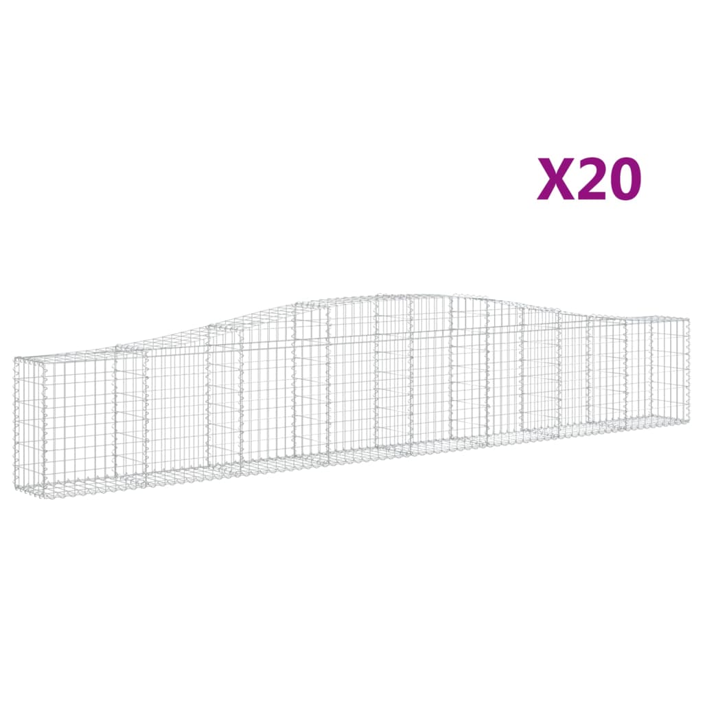 Coșuri gabion arcuite 20 buc, 400x30x60/80 cm, fier galvanizat - Lando