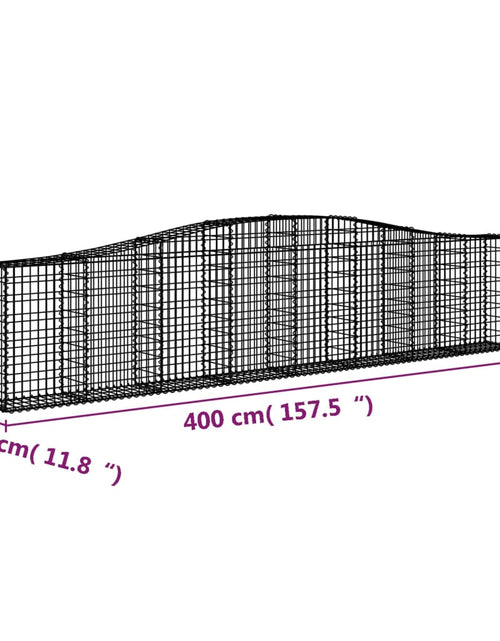 Загрузите изображение в средство просмотра галереи, Coșuri gabion arcuite 2 buc, 400x30x80/100 cm, fier galvanizat Lando - Lando
